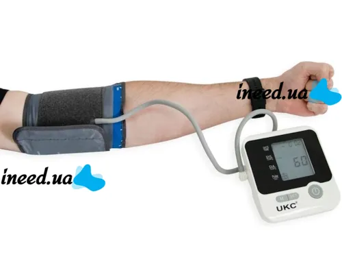 Автоматический тонометр UKC BL-8034 (BLPM-13) с манжетой на руку, Измеритель артериального давления и пульса на предплечье с LCD экраном Белый