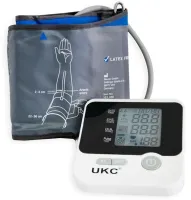 Автоматический тонометр UKC BL-8034 (BLPM-13) с манжетой на руку, Измеритель артериального давления и пульса на предплечье с LCD экраном Белый