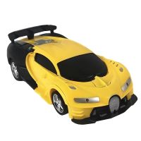 Детская Машинка трансформер Bugatti Robot Car 889-19 на радиоуправлении Машина робот Бугатти на пульте управления со Светом и Звуком для детей Желтая