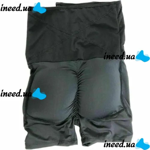 Корректирующие трусики-шорты Body Hip Pants для увеличения ягодиц с завышенной высокой талией и эффектом пуш-ап, утягивающие для бедер Черные