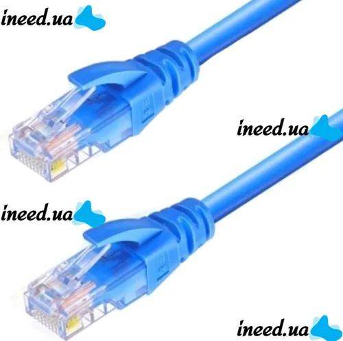 Высокоскоростной сетевой LAN кабель патч корд UTP Cat5e 15 метров RJ-45 для подключения к компьютеру интернета, Коммутационный ethernet шнур Синий