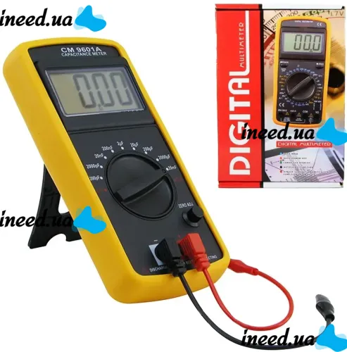 Universal Digital Multimeter Digital CM 9601A, High-precision Tester Capacitance and Capacitor Meter DT-9601A with Tilt Display and Support