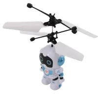 Летающий робот Robot Flying Aircraft VIATOYS PC520 летит за рукой, Индукционная летающая USB игрушка с сенсорным управлением от руки и подсветкой