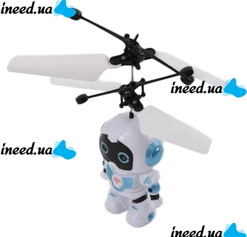 Летающий робот Robot Flying Aircraft VIATOYS PC520 летит за рукой, Индукционная летающая USB игрушка с сенсорным управлением от руки и подсветкой