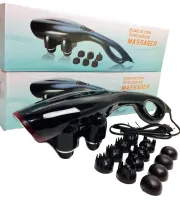 Электрический ручной массажер Quad Action Percussion Massager TK-88-2 для всего тела 28 Вт, 12 в 1, Вибрационный мышечный мультимассажер для спины