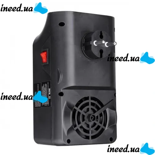 Портативный мини обогреватель с имитацией пламени Flame Heater W-012 с LCD экраном 800W в розетку, Тепловентилятор камин с пультом 800Вт Черный