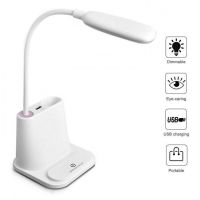 Настольная аккумуляторная LED лампа Bionic Desk Lamp DL-43, cветодиодный сенсорный светильник 3 в 1 Power Bank Умная лампа