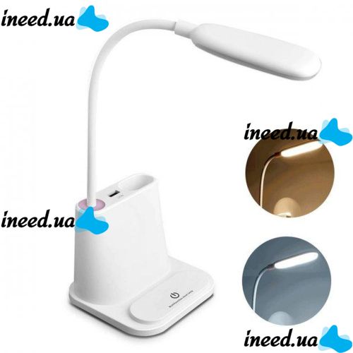 Настольная аккумуляторная LED лампа Bionic Desk Lamp DL-43, cветодиодный сенсорный светильник 3 в 1 Power Bank Умная лампа