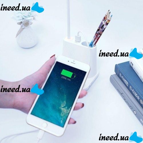 Настольная аккумуляторная LED лампа Bionic Desk Lamp DL-43, cветодиодный сенсорный светильник 3 в 1 Power Bank Умная лампа