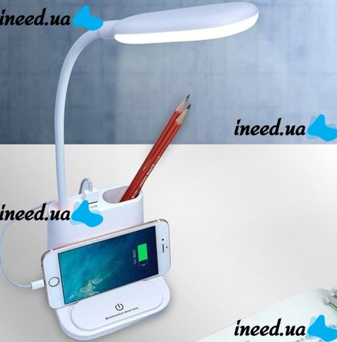 Настольная аккумуляторная LED лампа Bionic Desk Lamp DL-43, cветодиодный сенсорный светильник 3 в 1 Power Bank Умная лампа