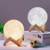 Desktop Large Lamp UFT Magic 3D Moon Light Lamp 15 cm, Rechargeable Lamp Month, Night Light Moon RGB