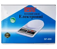 Электронные настольные весы от 1г до 7 кг SF-400, Кухонные весы с Led дисплеем с круглой платформой для взвешивания продуктов Белые