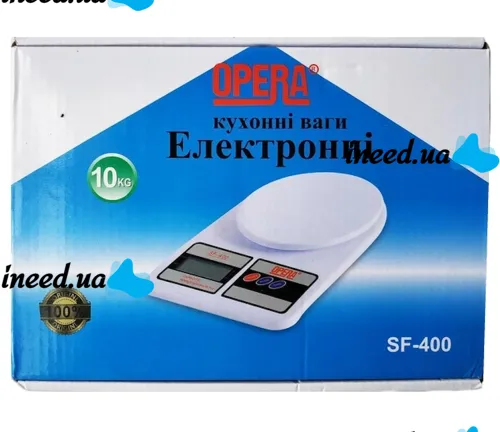 Электронные настольные весы от 1г до 7 кг SF-400, Кухонные весы с Led дисплеем с круглой платформой для взвешивания продуктов Белые