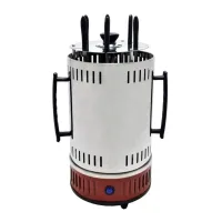 Вертикальная электрическая шашлычница Domotec MS-7783 1000W на 6 шампуров, Настольная Электрошашлычница для дома со съемным поддоном Красная