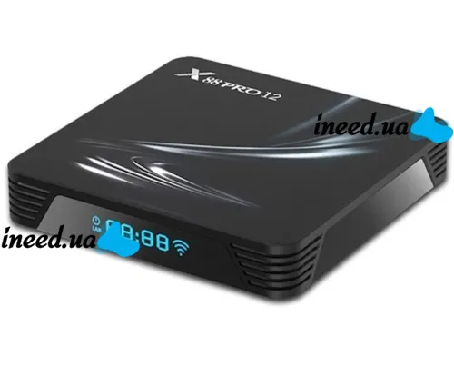 Смарт приставка для телевизора с пультом X88 Pro 12 DDR 4G eMMC128G, Медиаплеер Android 12, Цифровая ТВ приставка со встроенным Wifi модулем Черная