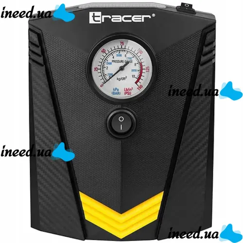 Автомобильный проводной компрессор Tracer RES-02ML 12V 150PSI для подкачки шин с фонариком от прикуривателя, Автокомпрессор насос CZK-3634 для машины
