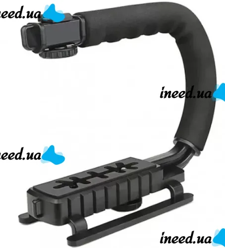 Стабилизатор ручка Gimbal AY-49U с креплением для фотоаппарата и телефона с Bluetooth микрофоном и LED лампой для селфи и видео с пультом ДУ