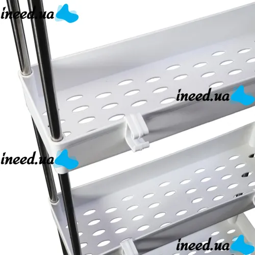 Підлогова вузька Полиця органайзер Bathroom Rack XYX-2020 на 4 яруси для кухні та ванної на коліщатках 40x22, 5x90 см, етажерка MAG-740 4 рівня Біла