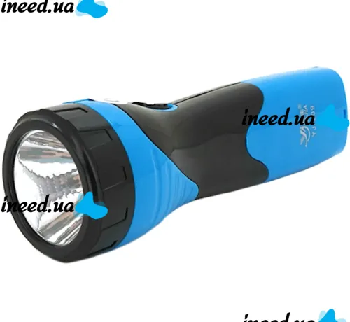 Ручной аккумуляторный фонарик Wimpex WX-209 1LED до 25 метров с выдвижной вилкой, Карманный фонарь KM-209 2 режима с зарядкой от сети 220V Синий