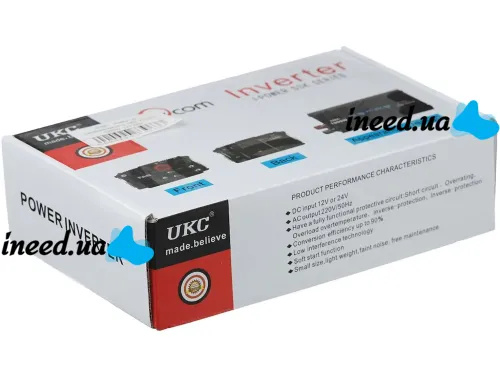 Автомобильный инвертор UKC AC/DC 12V-220V 500W, авто преобразователь тока 12В 220В 500Вт (12V 220V)