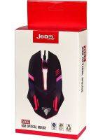 Игровая проводная компьютерная мышка Jedel M66 с RGB подсветкой для компьютера и ноутбука, Геймерская USB мышь 1000DPI для ПК 95543 Черная