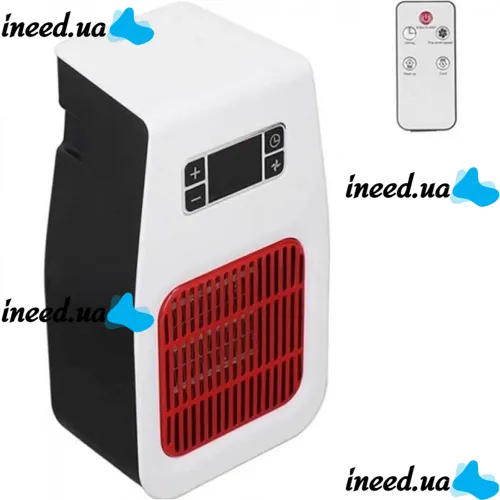 Настольный электрический обогреватель UKC PH-8006 900W с пультом ДУ и таймером, Керамический портативный тепловентилятор с дисплеем от сети Белый