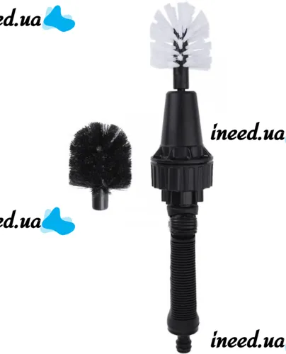 Вращающаяся автомобильная щетка насадка на шланг Brush Hero для чистки авто, дома, сада, Универсальная автощетка для мойки авто с насадками Черная