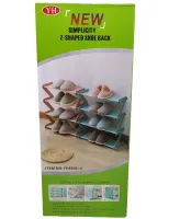 Складная этажерка полка для хранения обуви Z-Shared Shoe Rack YH8802-4 на 4 полки, Бытовая стойка органайзер YH-8802 для вещей и обуви Кофейная