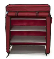 Folding Fabric Shelf Shoe Storage Cabinet Shoe Cabinet A-5 90x56x27 cm 4 Shelves, Dust-proof Shelf Organizer Frame 5556 HCX 7688