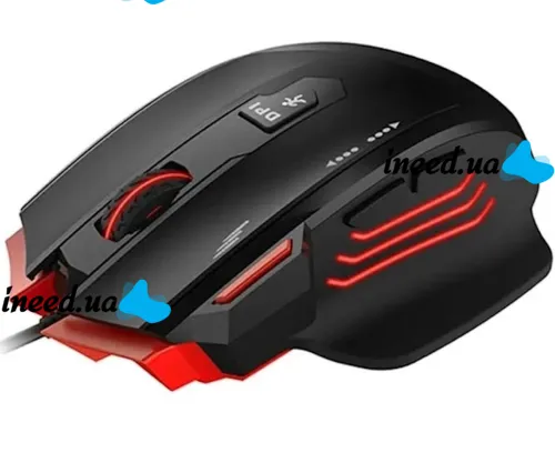 Игровая проводная компьютерная мышка Jedel GM1070 Black с RGB подсветкой для ПК, Геймерская USB мышь для компьютера и ноутбука 96493 Черная