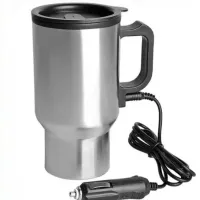 Автомобильная термокружка термос с подогревом Electric Mug 140Z чашка 400мл 12V, авто кружка кипятильник от прикуривателя в машину 2240 Серебристый