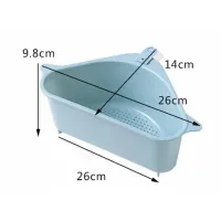 Plastic Corner Organizer Colander with Sink Holder BC05, Corner Drain Basket Sink Sieve 26x10x14.2 cm for washing fruits
