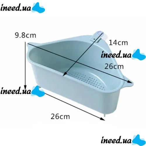 Plastic Corner Organizer Colander with Sink Holder BC05, Corner Drain Basket Sink Sieve 26x10x14.2 cm for washing fruits