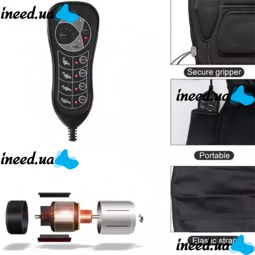 Массажная накидка с подогревом Massage Cushion JB-616C для сидения в автомобиле, Чехол с массажером для кресла LY-55 от сети и прикуривателя 12/220V