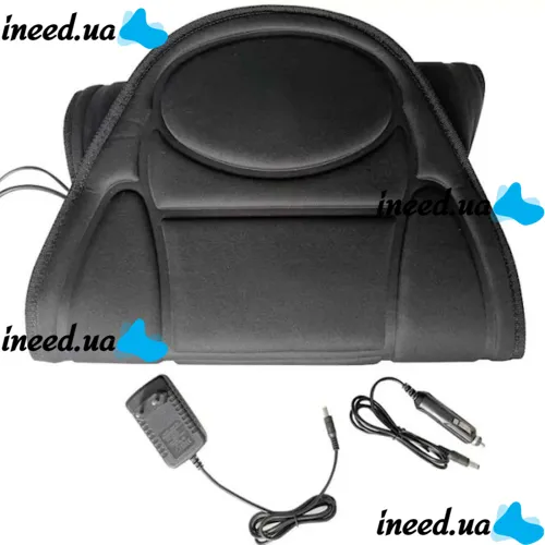 Массажная накидка с подогревом Massage Cushion JB-616C для сидения в автомобиле, Чехол с массажером для кресла LY-55 от сети и прикуривателя 12/220V