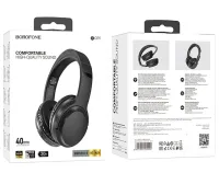 Overhead Wireless Bluetooth Headphones Borofone BO25 Rhyme , Full-size Bluetooth Stereo Headphones Borofone 300mAh with Microphone and Length Adjustment