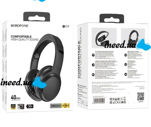 Overhead Wireless Bluetooth Headphones Borofone BO25 Rhyme , Full-size Bluetooth Stereo Headphones Borofone 300mAh with Microphone and Length Adjustment
