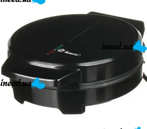 Электрическая вафельница для круглых тонких вафель и трубочек Domotec MS-7710, Круглая электровафельница 1000W с антипригарным покрытием Черная