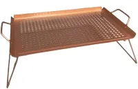 Складной прямоугольный мангал барбекю Rainberg BBQ 6103 40х28см для стейков мяса и овощей, Переносная прямоугольная сетка гриль барбекю Коричневый