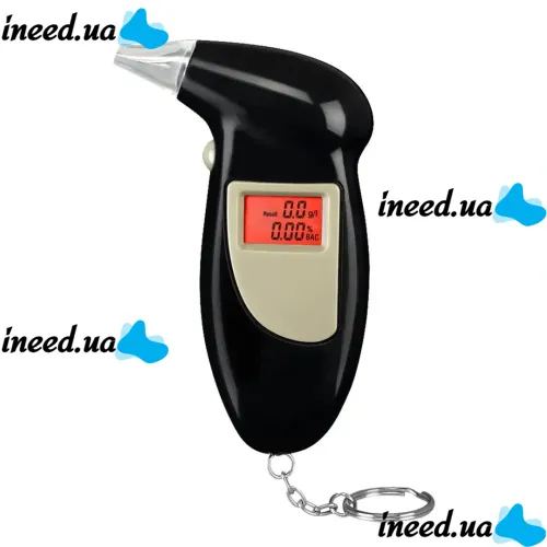 Карманный электронный алкотестер с мундштуками Digital Breath Alcohol Tester с LCD дисплеем 80025 Персональный алкометр анализатор спирта
