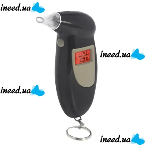 Карманный электронный алкотестер с мундштуками Digital Breath Alcohol Tester с LCD дисплеем 80025 Персональный алкометр анализатор спирта