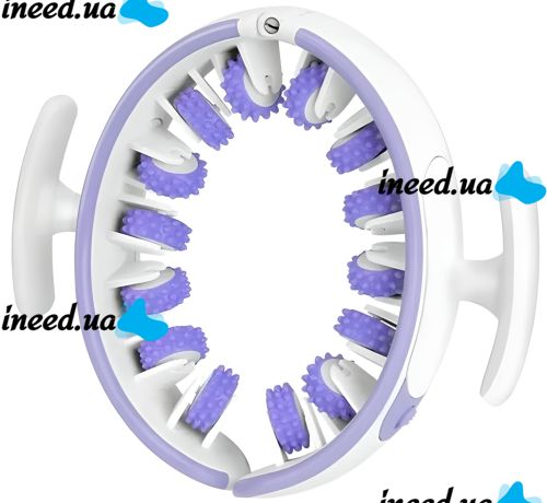Антицеллюлитный круглый ролик массажер 360° Circural Roller SBJ-2303 для талии и ягодиц W3 кольцевой роллер для массажа тела Белый с фиолетовым