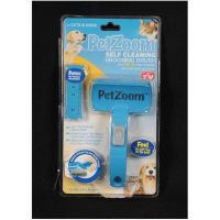 Самоочищающаяся щетка для вычесывания животных Pet Zoom с триммером массажная PetZoom шерсти Пет Зум