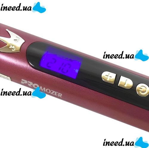 Тонкая плойка для афро кудрей ProMozer Mz-6629 для спиральной завивки волос, Щипцы для создания афрокудрей с регулировкой температуры Фиолетовая