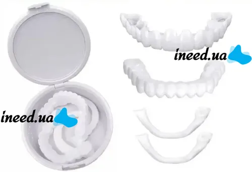 Removable veneers for upper and lower jaws SnapOn Smile Veneers LY-11 for teeth, Snap On Smile Veneers 2 jaws with case, False teeth top, bottom