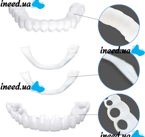 Removable veneers for upper and lower jaws SnapOn Smile Veneers LY-11 for teeth, Snap On Smile Veneers 2 jaws with case, False teeth top, bottom