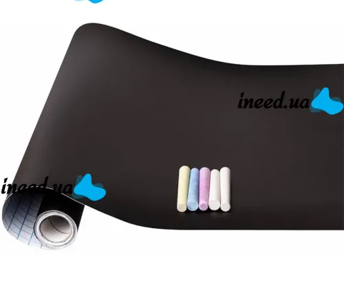 Настенная пленка для рисования мелом Black Board Sticker GS-0668 200x60 см + 5 мелков, Самоклеящаяся детская художественная наклейка на стену 