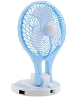 Настольный складной вентилятор с лампой Handy Mini Fan JR-5580 12V 220V с LED подсветкой от аккумуляторов 18650 Аккумуляторный мини-вентилятор