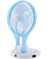 Настольный складной вентилятор с лампой Handy Mini Fan JR-5580 12V 220V с LED подсветкой от аккумуляторов 18650 Аккумуляторный мини-вентилятор