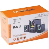 Музыкальные компьютерные колонки Hotmai Speaker FT-25-2.1 с RGB подсветкой для ПК, Акустическая система с сабвуфером и сателлитами 9W USB 3.5мм FT-25